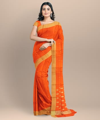 Chanderi Palla Jal (Orange)