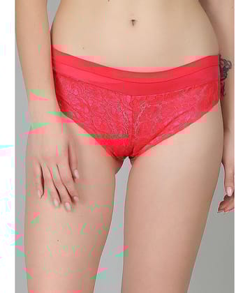 N-Gal - Red NTPN07 Nylon Self Design Womens Briefs ( Pack of 1 ) - None