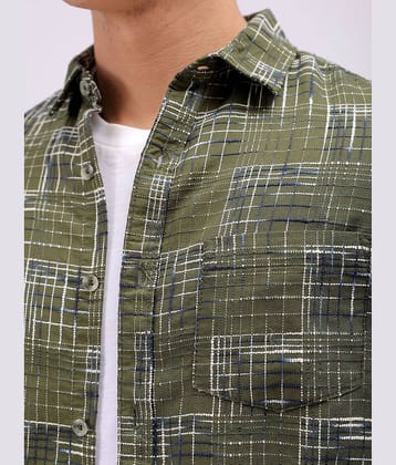 The Indian Garage Co Men Cutaway Collar Checked Cotton Slim Fit Casual Shirt