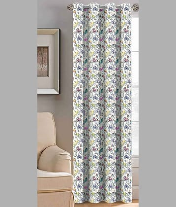 BELLA TRUE Printed Semi-Transparent Curtain 5 ft Pack of 1 White
