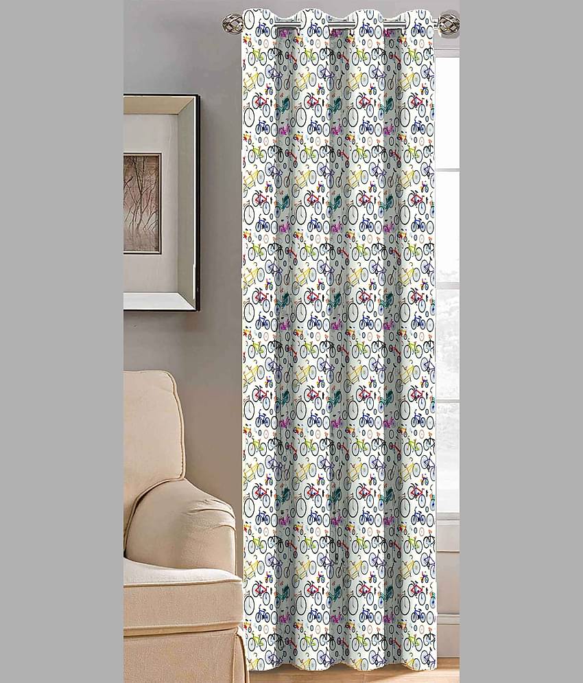 BELLA TRUE Printed Semi-Transparent Curtain 5 ft Pack of 1 White