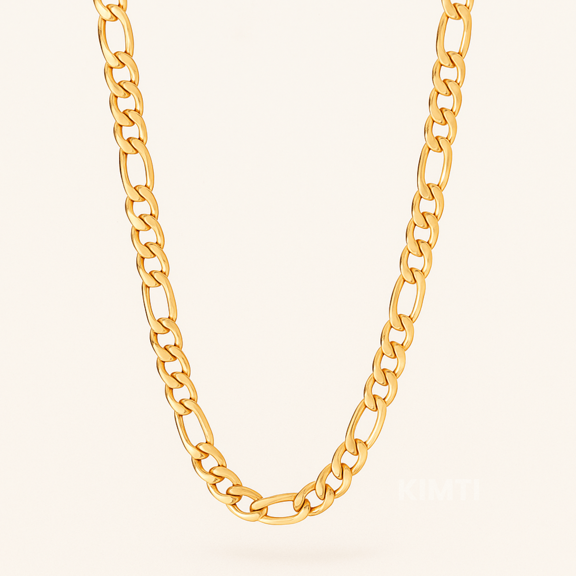 18k Gold Plated Figaro Gold Men Chain
