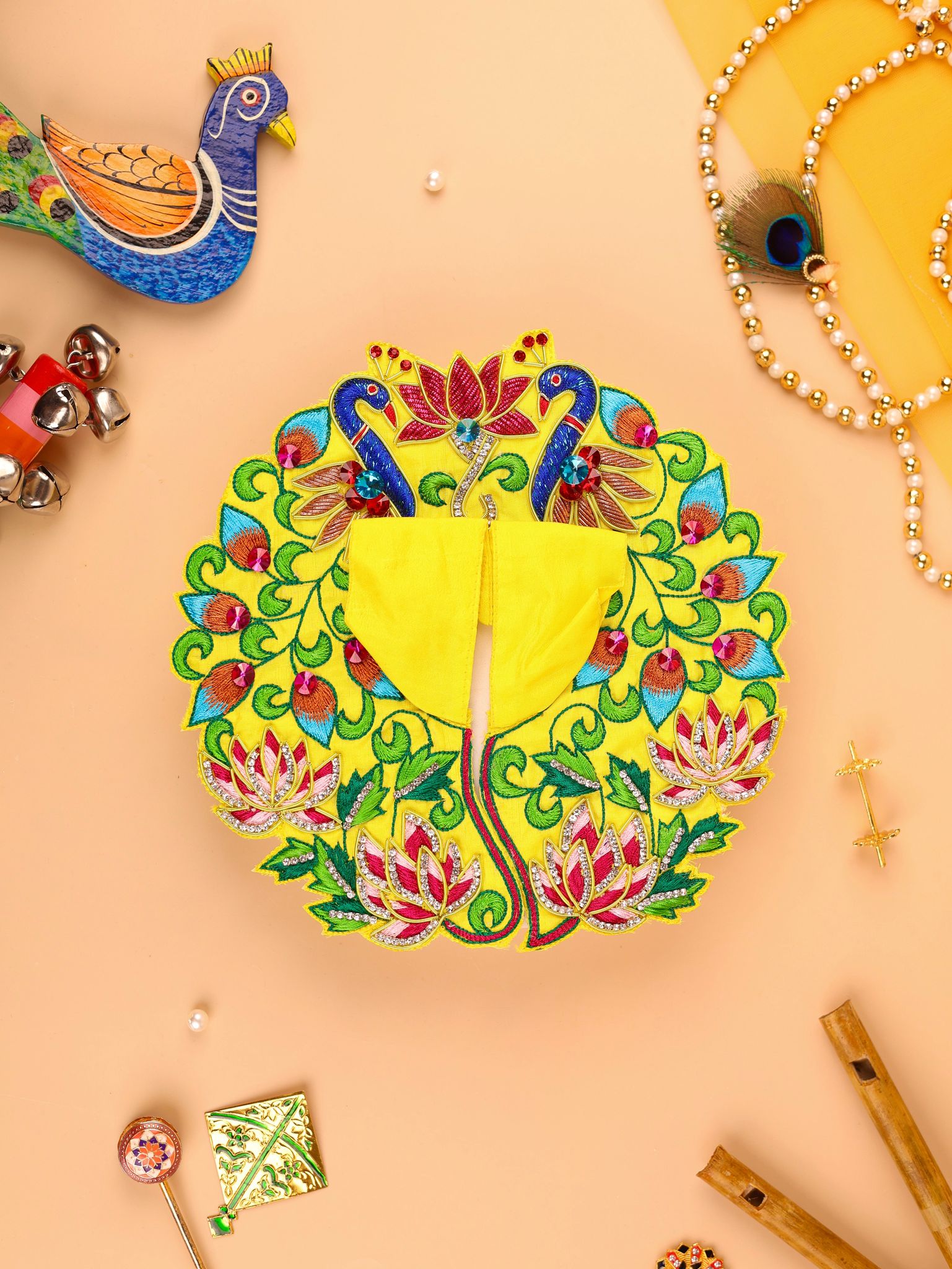 MayurPushp Yellow Laddu Gopal Poshak-0 No.