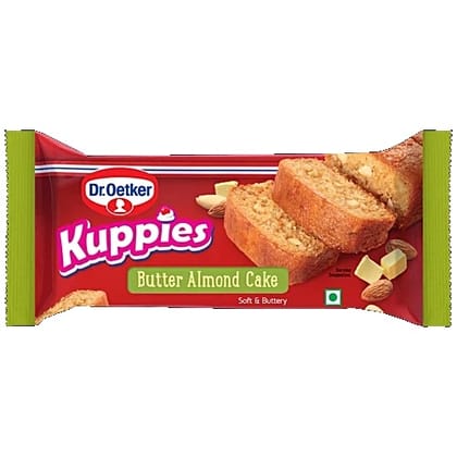 Dr.Oetker Kuppies Butter Almond Cake - Rich Flavour, Soft, Spongy, 125 g