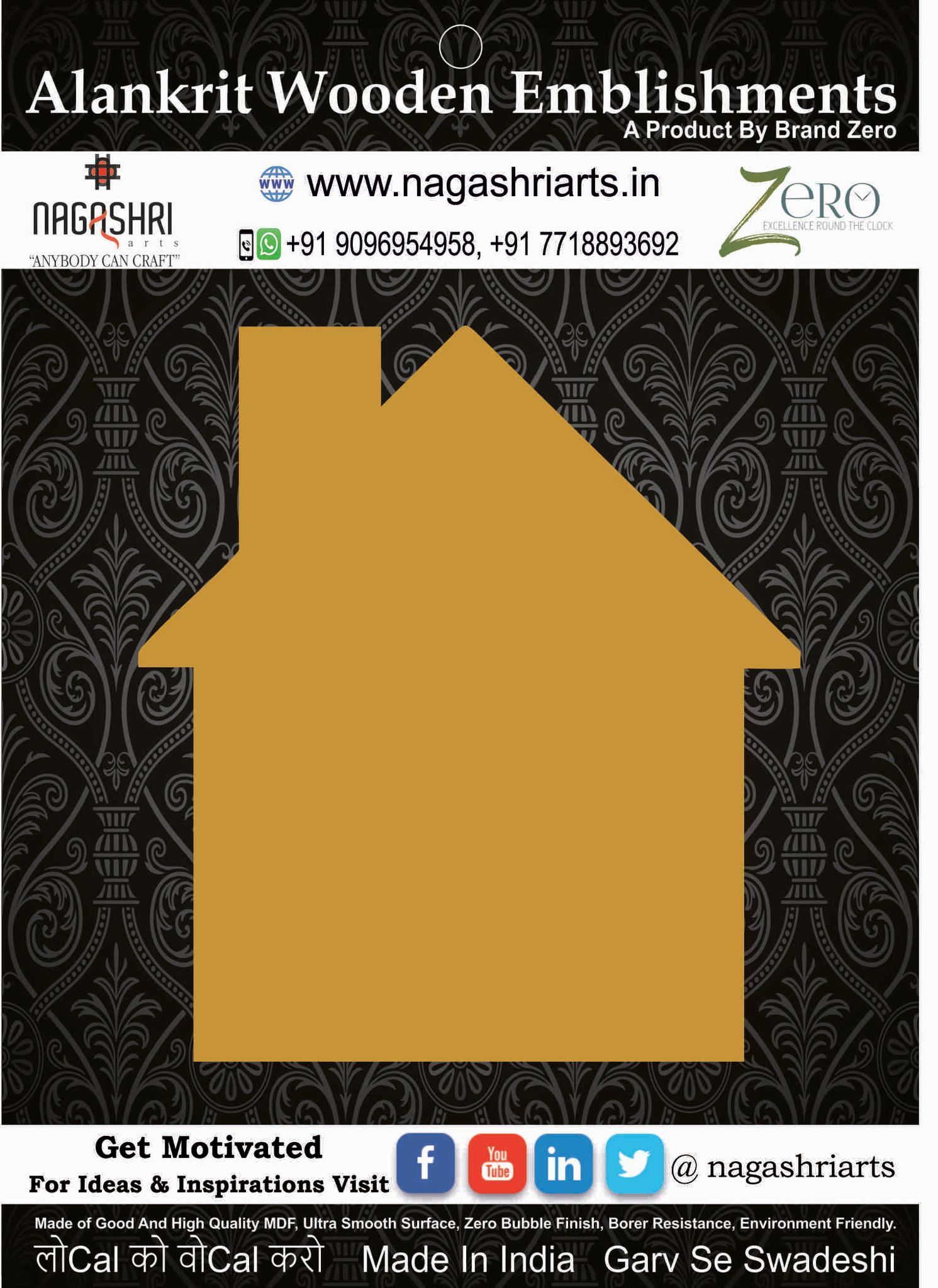 Brand Zero MDF Chopping Board Design 124 - Select Your Preference Of Size & Thickness