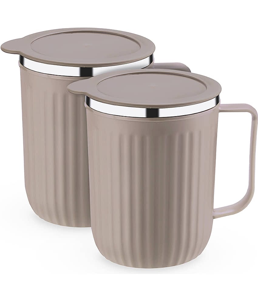 Trueware frost Steel Coffee Mug 350 mL ( Pack of 2 )