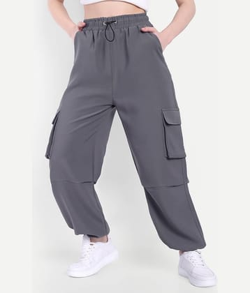 Broadstar Pack of 1 Polyester Baggy Women's Cargo Pants ( Dark Grey )