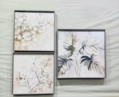 Modern Crystal Painting set of 3 Style 59-Acrylic | Gloss Finish / 16 x 16 | 16 x 16 | 20 x 20