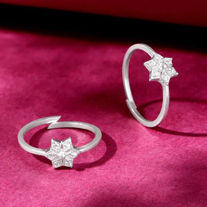 White Zircon92.5 Sterling Silver Toe ring