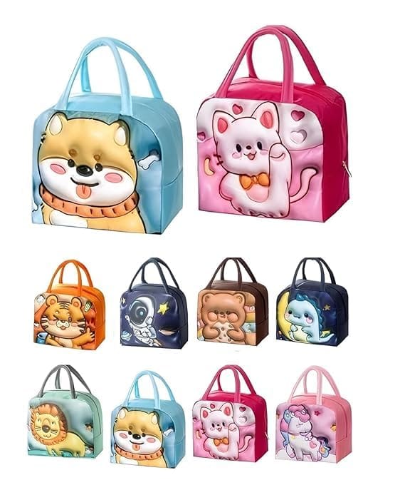 3D Insulated Lunch Box Multicolor – Leak Proof Eco Friendly Lunch Bag for Kids and Adults