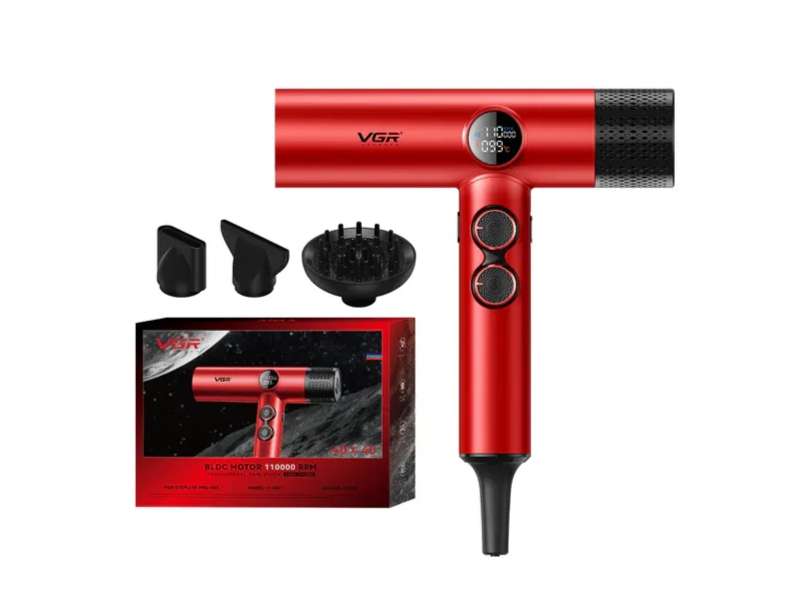 VGR V-401 Professional High Speed 110000 RPM BLDC Motor Hair Dryer (1900 W, Red)