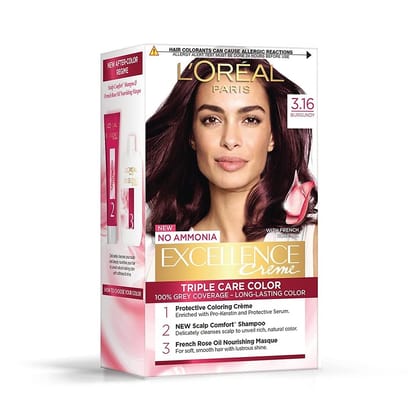 L'Oreal Paris Permanent Hair Colour, Radiant At-Home Hair Colour With Up To 100% Grey Coverage, Pro-Keratin, 72Ml+100G
