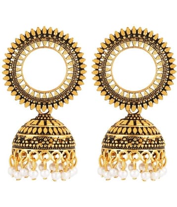 FASHION FRILL - Gold Jhumki Earrings ( Pack of 1 )