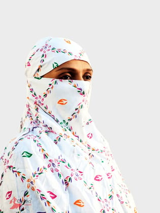 Shiv Textiles Summer Ladies Scarf Pure Cotton White Printed Design Soft Breathable Neck Wrap Headscarf Lightweight Sun Protection Stole Daily Wear Fashion Accessory