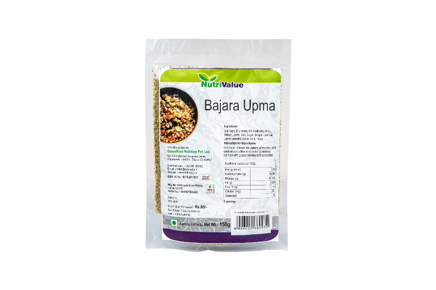 NutriValue Bajra Upma 150g - Ready to cook Upma, 3 servings