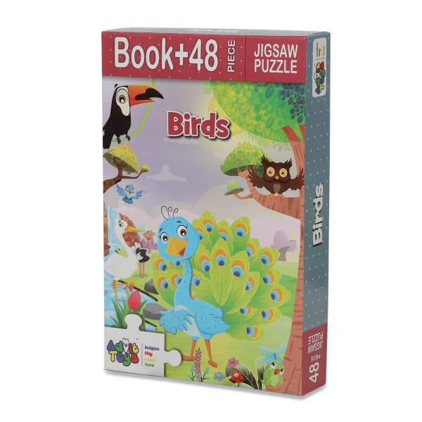 Advit Toys Birds Jigsaw Puzzle - 48 Piece + Educational Book