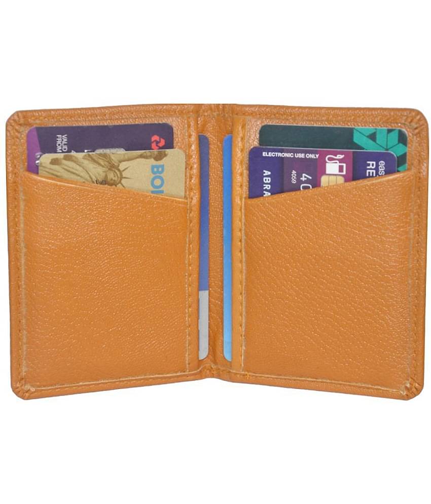 DUO DUFFEL Slim Tan Faux Leather Credit Card Holder