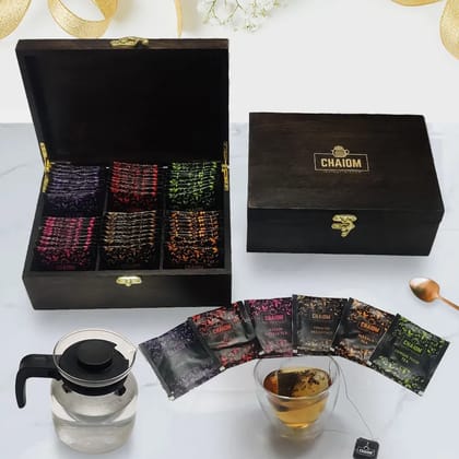 My Office Gift box | Wooden tea gift box | Assorted 60 tea bags