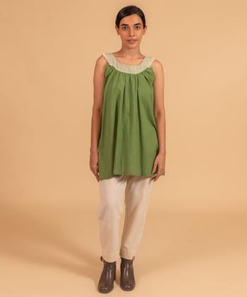 Moss green handloom cotton top