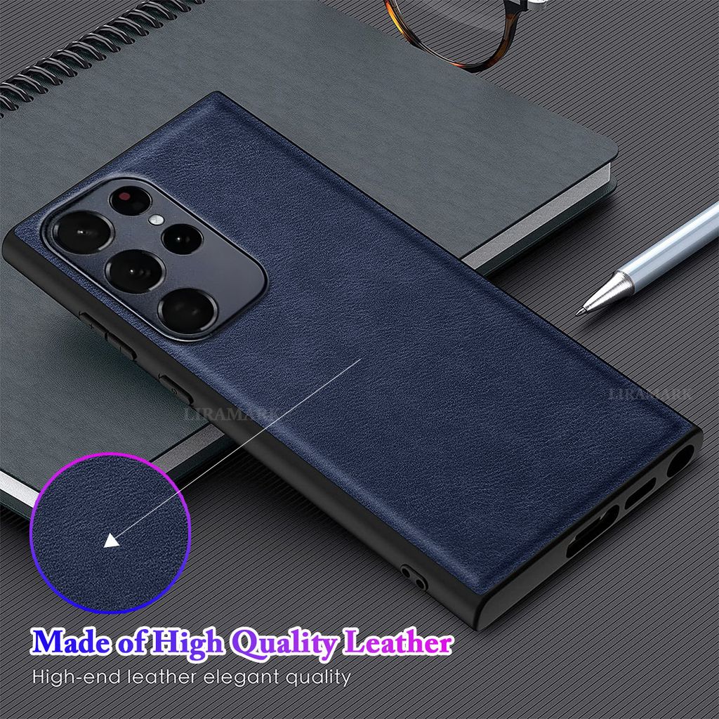 LIRAMARK PU Leather Flexible Back Cover Case Designed for Samsung Galaxy S23 Ultra (6.8 inch)