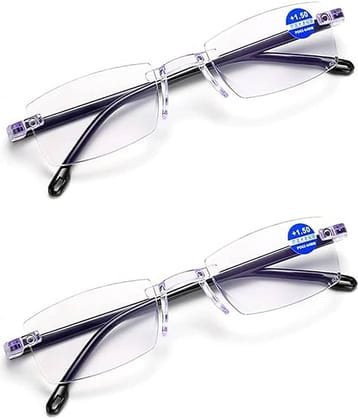THMT Square Rimless Reading Glasses