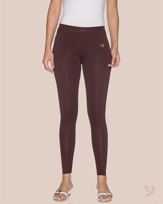 Cotton Ankle Legging - Burgandy-S / Burgandy