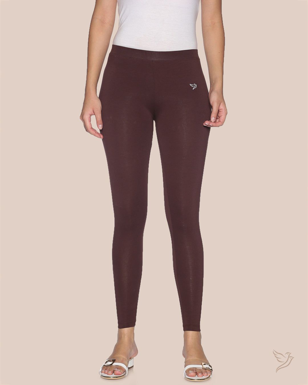 Cotton Ankle Legging - Burgandy-S / Burgandy