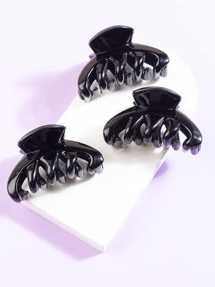 Pack Of 3 Black Claw Clip