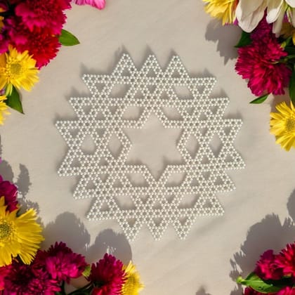 Pearl Star Shaped Rangoli (30.48cm*30.48cm) Pearl Star Shaped Rangoli (30.48cm*30.48cm)