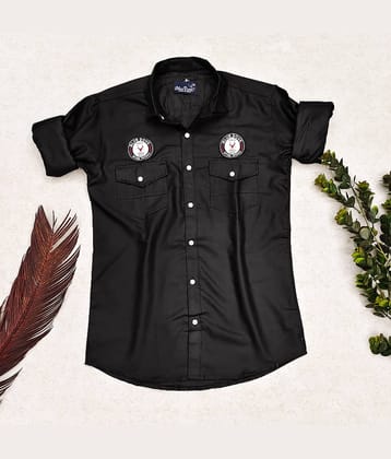 Blue dove Cotton Blend Regular Fit Solids Full Sleeves Men's Casual Shirt - Black ( Pack of 1 )