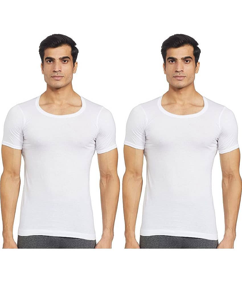 Rupa Frontline White Cotton Men's Vest ( Pack of 2 )