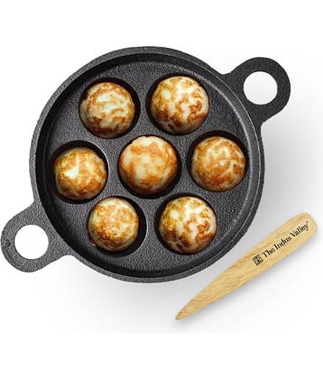 The Indus Valley Paniyaram Pan&Picker Cast Iron No Coating Appam Patra ( Pack of 1 )