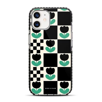 Checkered Flower iPhone 12 Mini Stride Phone Case-Stride