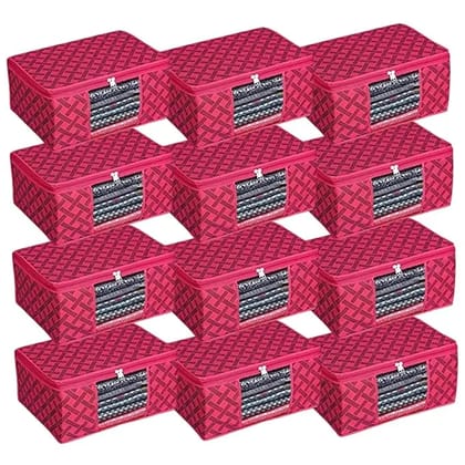 Bindian Multipurpose Saree Cover for Wardrobe Storage | Premium Non-Woven Fabric Cloth Organizer Box with Transparent Window & Zipper | Ideal for Storing Sarees & More (Red Lining, Pack of 12) Bindian Multipurpose Saree Cover for Wardrobe Storage | Premium Non-Woven Fabric Cloth Organizer Box with Transparent Window & Zipper | Ideal for Storing Sarees & More (Red Lining, Pack of 12)