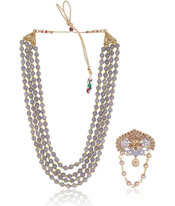 Wedding Groom Mala & Brooch Set for Men