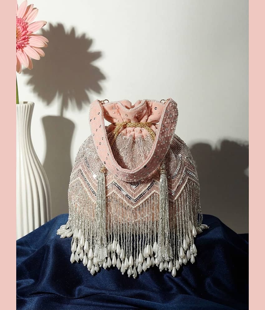 Anekaant Peach Fabric Potli
