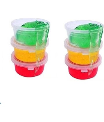 Freedy Pack of 6pc Slime kit, Colors Non-Toxic Clear Crystal Slime Soft Jelly Clay Putty mud Stress Relief Toy Jelly Toy for Kids & Adult, DIY Slime Making- Multi Color