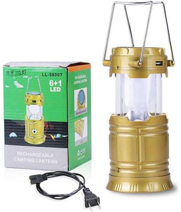 Rock Light 12W Emergency Light Solar Lantern .Torch ,Mobile Charging Golden - Pack of 1