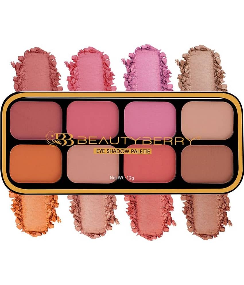 Beauty Berry Matte Eyeshadow & Blusher Palette 8 Highly Pigmented Shades for Eye Makeup (Shade - 02)