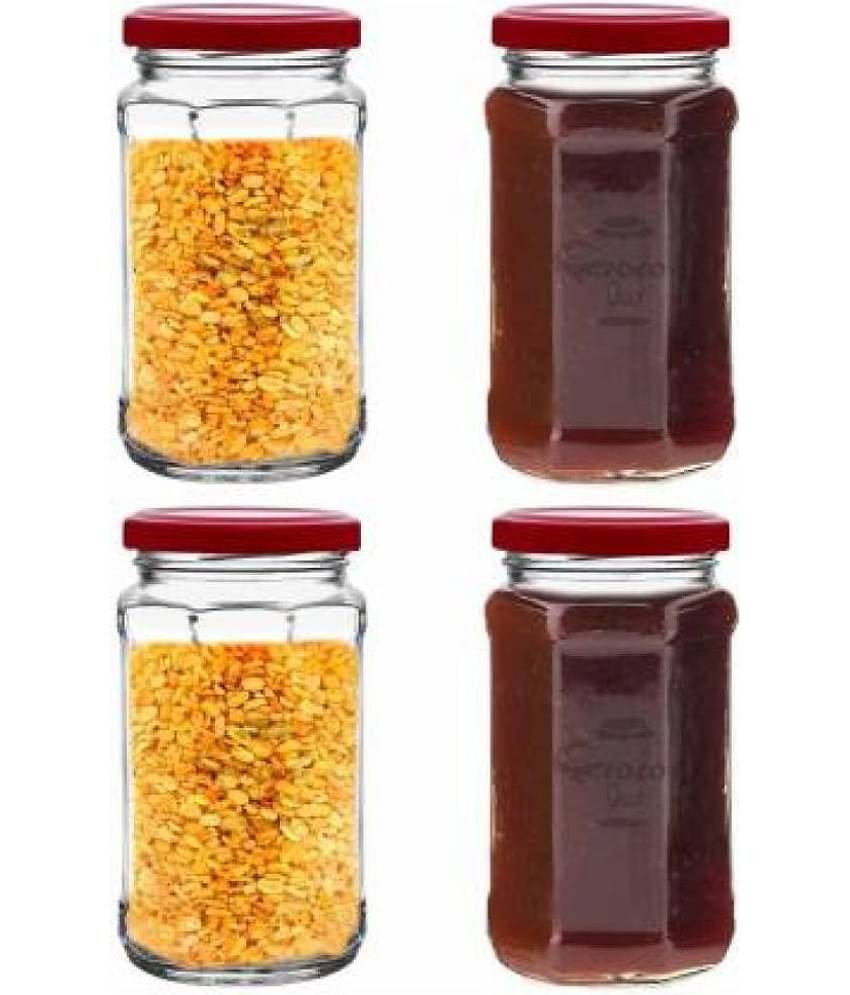 CROCO JAR - Transparent Glass Food Container ( Pack of 6 )