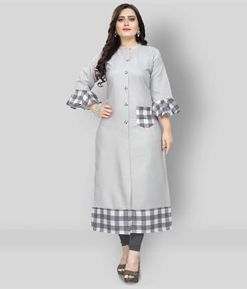 Lerkiza - Off White Cotton Women's Straight Kurti ( Pack of 1 )