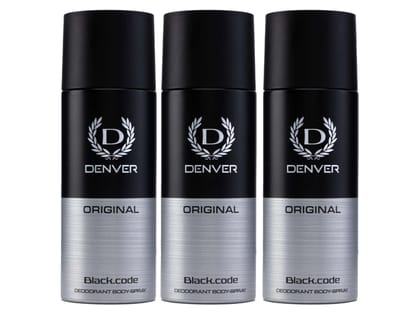 Denver Black Code Deo - 150g (Pack of 3)
