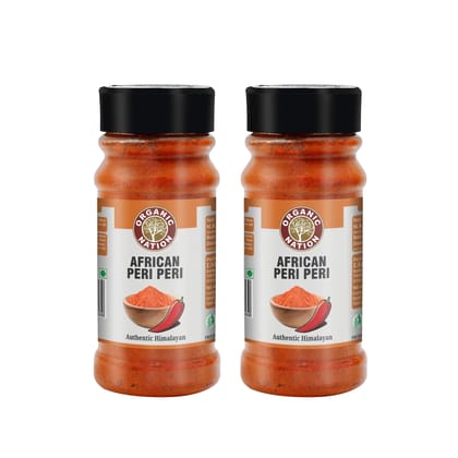 Organic Nation African Peri Peri 90g (Pack of 2) | Authentic Spice Blend | Hot & Tangy Seasoning | Natural Ingredients | Perfect for Grilling, Cooking