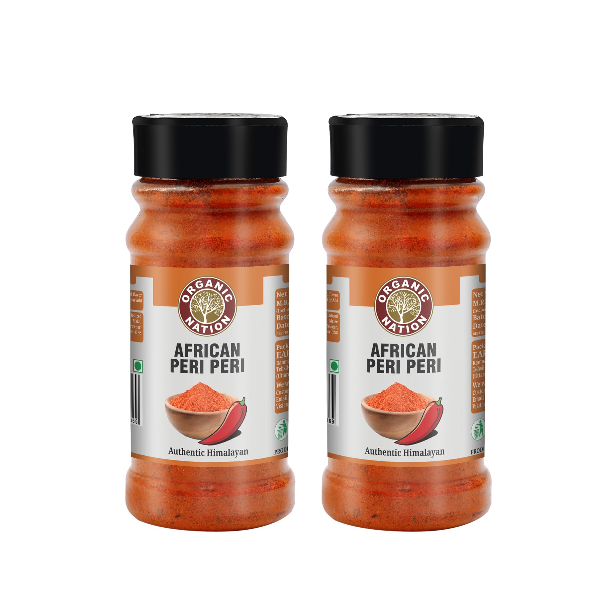Organic Nation African Peri Peri 90g (Pack of 2) | Authentic Spice Blend | Hot & Tangy Seasoning | Natural Ingredients | Perfect for Grilling, Cooking