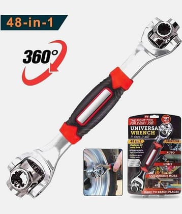 Universal 48 in 1 Multi-functional Socket Tool KIt, Dog Bone Wrench Works with Spline Bolts, Torx, Square Damaged Bolts & Any Size