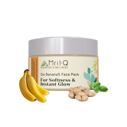 MrilQ Go Bananas Face Pack | Instant Glow | Super Soft Skin | All Skin Types (pack of 2)