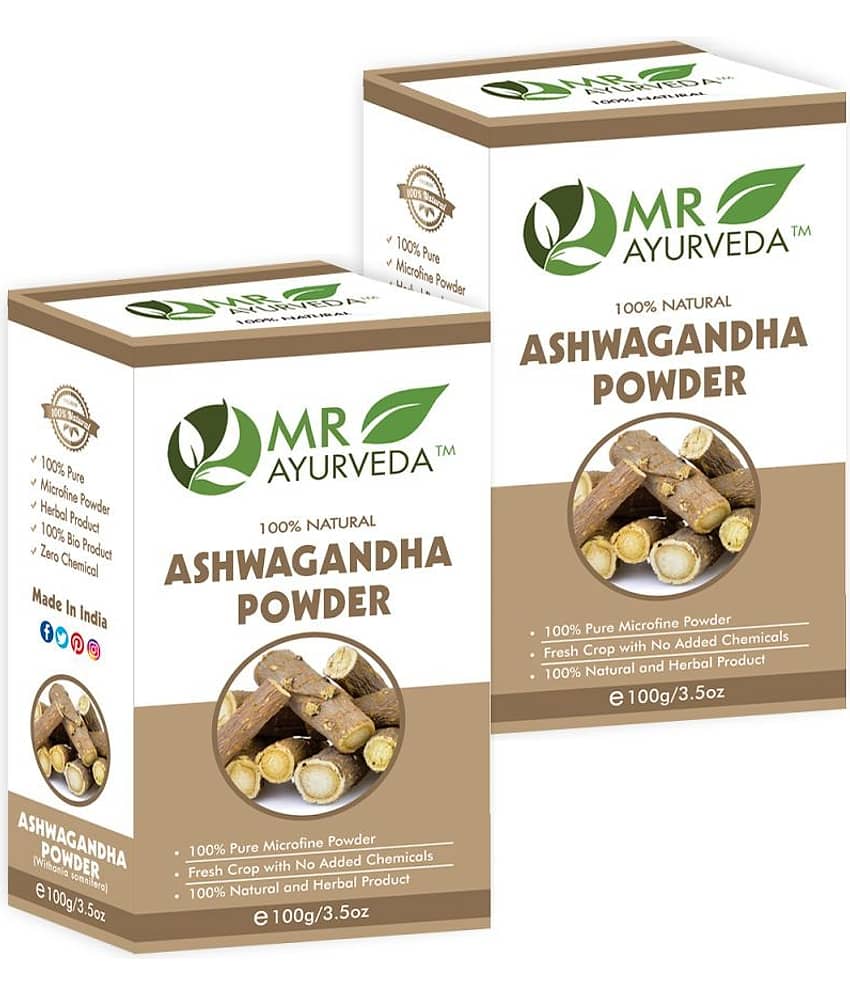MR Ayurveda Organic Ashwagandha Powder Hair Scalp Treatment 200 g Pack of 2