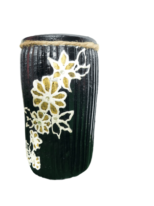 Arundhati Handicrafts Handmade Painted Terracotta Flower Vase