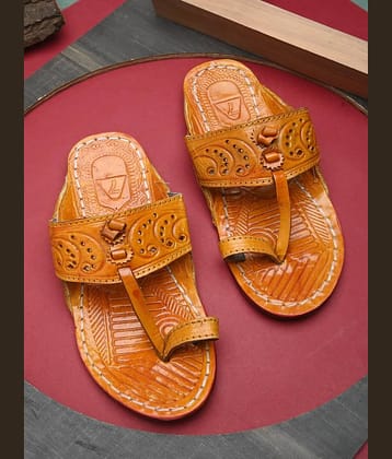 rajeraj Yellow Men's Kolhapuris