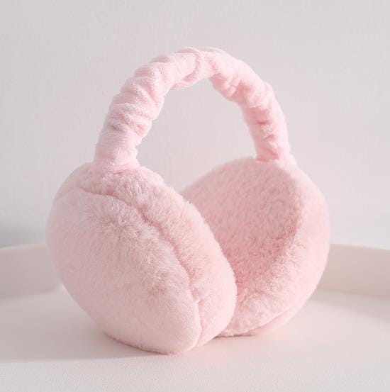 Earflap Outdoor Cold Protection Earmuffs Ear Cover Soft Plush Ear Warmer-Pink